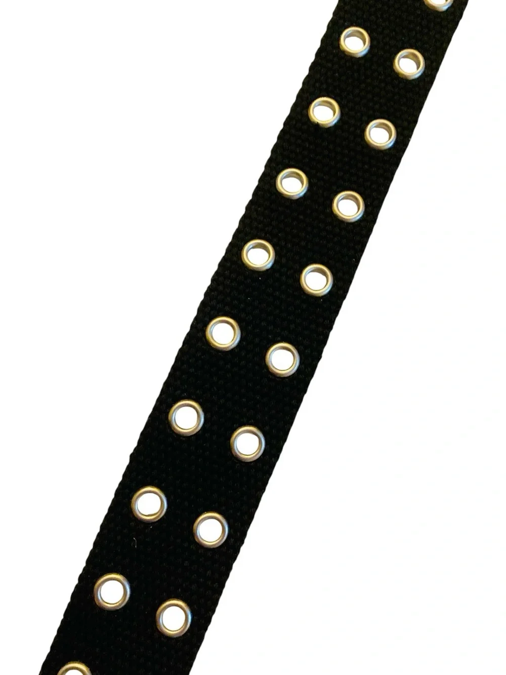 Kids Black Grommet Canvas Belt with Silver Buckle Size MEDIUM